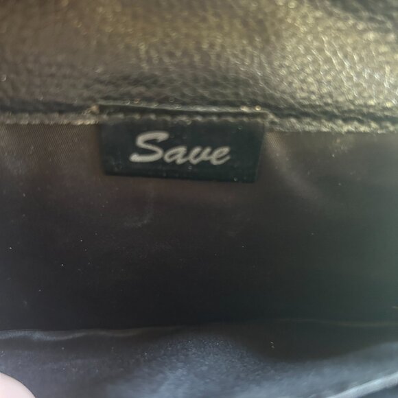 GIANI BERNINI WALLET Tri-Fold Pebble Leather Receipt Flap Black Silver Hardware - Picture 3 of 10